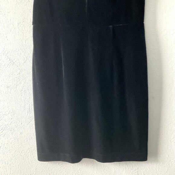 Frederick's of Hollywood Dress Women XL Black Velvet Sheer Mesh Deep V-Neck Zip - Picture 3 of 13